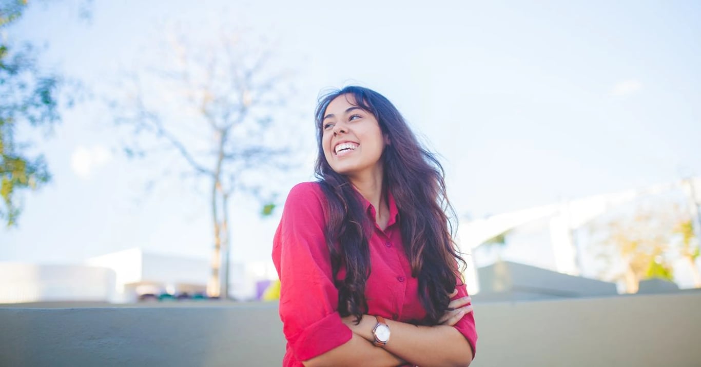 Woman smiling