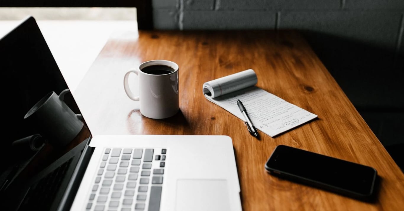 laptop coffee and smartphone