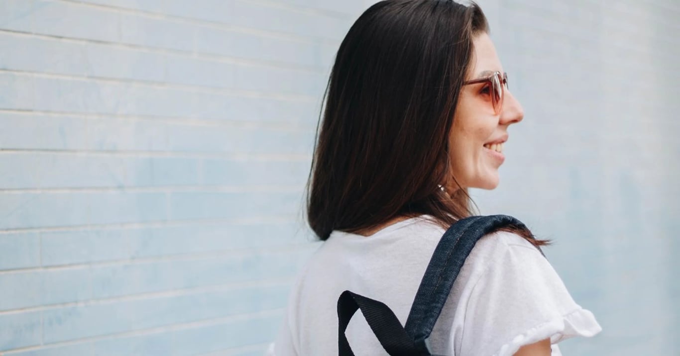 woman with backpack