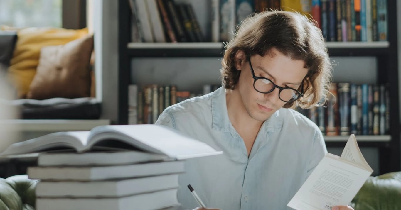 Woman holding books